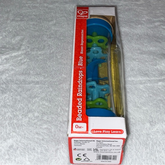 Hape International Baby Beaded Raindrops Blue Soothing Rain Sounds 0-6mBrand New - Picture 1 of 16